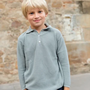 Polo manga larga verde entretiempo