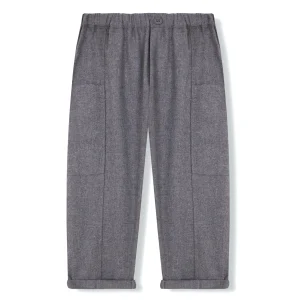 Pantalón cargo franela gris melange