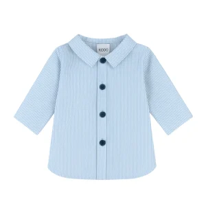 Camisa cuello pala rayas gruesas azul