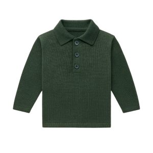 Polo lana merino verde