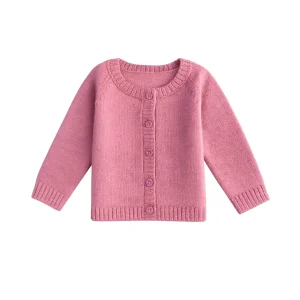 Chaqueta lana merino rosa chicle