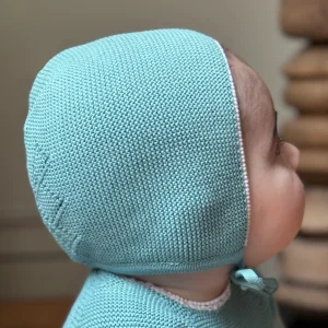 Capota algodón turquesa/blanco