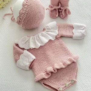 BE_Pelele Ceremonia, con puños con puntillas bordadas