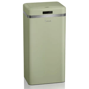 Cubo De Basura Cocina Automático, Sensor De Movimiento, 45l, Metálico, Papelera Reciclaje, Swan, Swka4500gneu, Verde