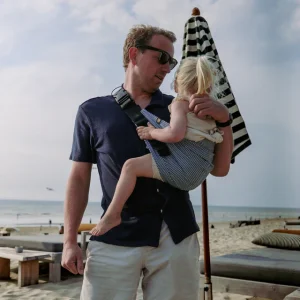 Portabebé Bandolera - Rayas Índigo