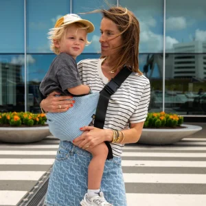 Portabebé Bandolera - Light Denim stripe