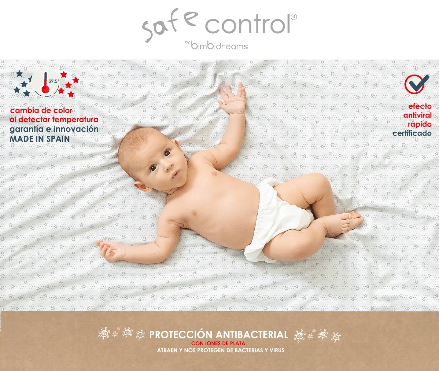 SÁBANA BAJERA IMPERMEABLE TERMOINTELIGENTE ANTIBACTERIAL SAFE CONTROL DE BIMBIDREAMS - Imagen 4