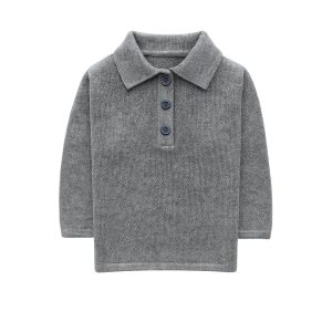 Polo lana merino gris